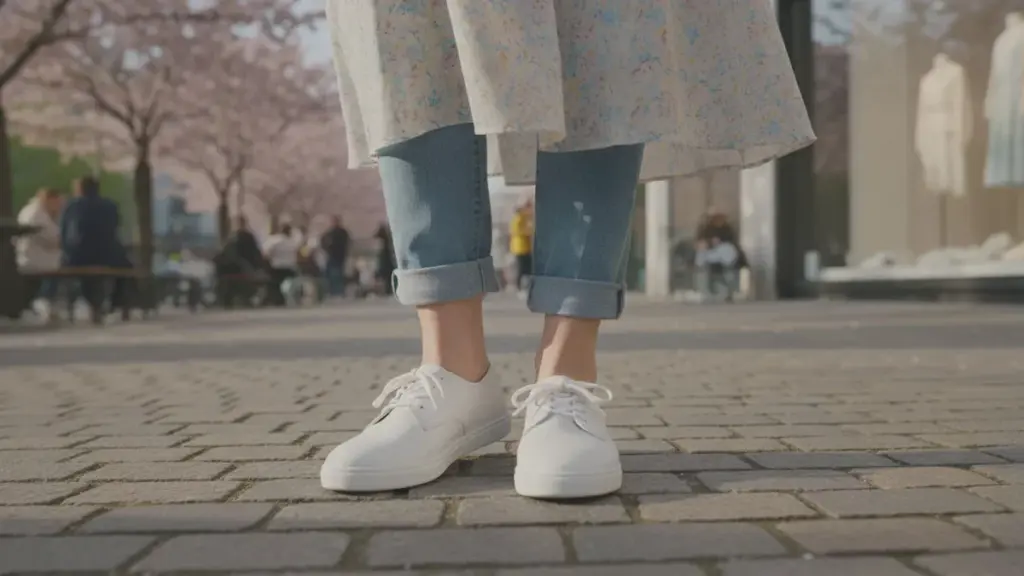 Witte veterschoenen maken hun comeback. Platte schoenen die het voorjaar maken