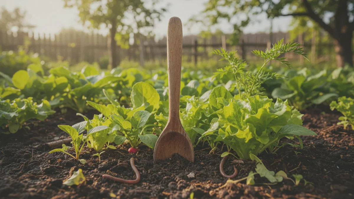 Waarom tuiniers een houten lepel in hun groentebed steken