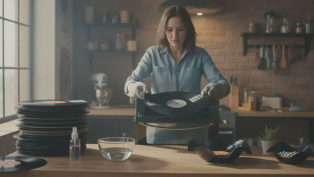 Oude gekraste grammofoonplaten? Maak er designschalen van in 5 minuten