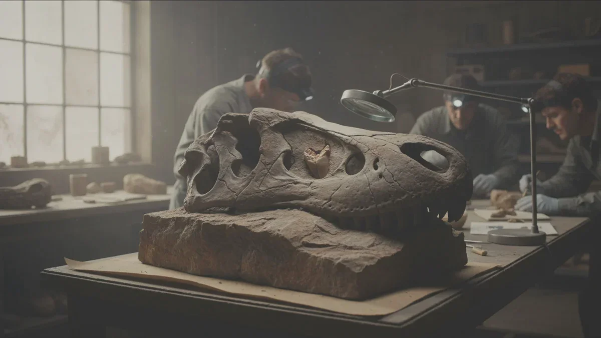 Een tand vastgezet in een schedel onthult een wrede aanval van een T. rex 66 miljoen jaar geleden